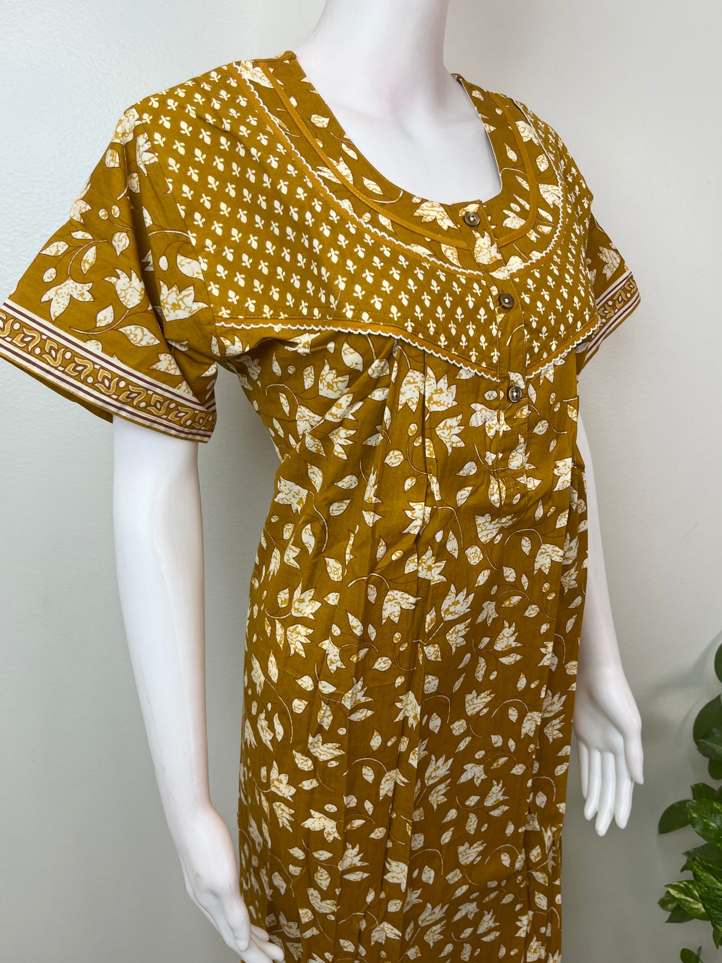 Mustard 100% Cotton Women's Nighty