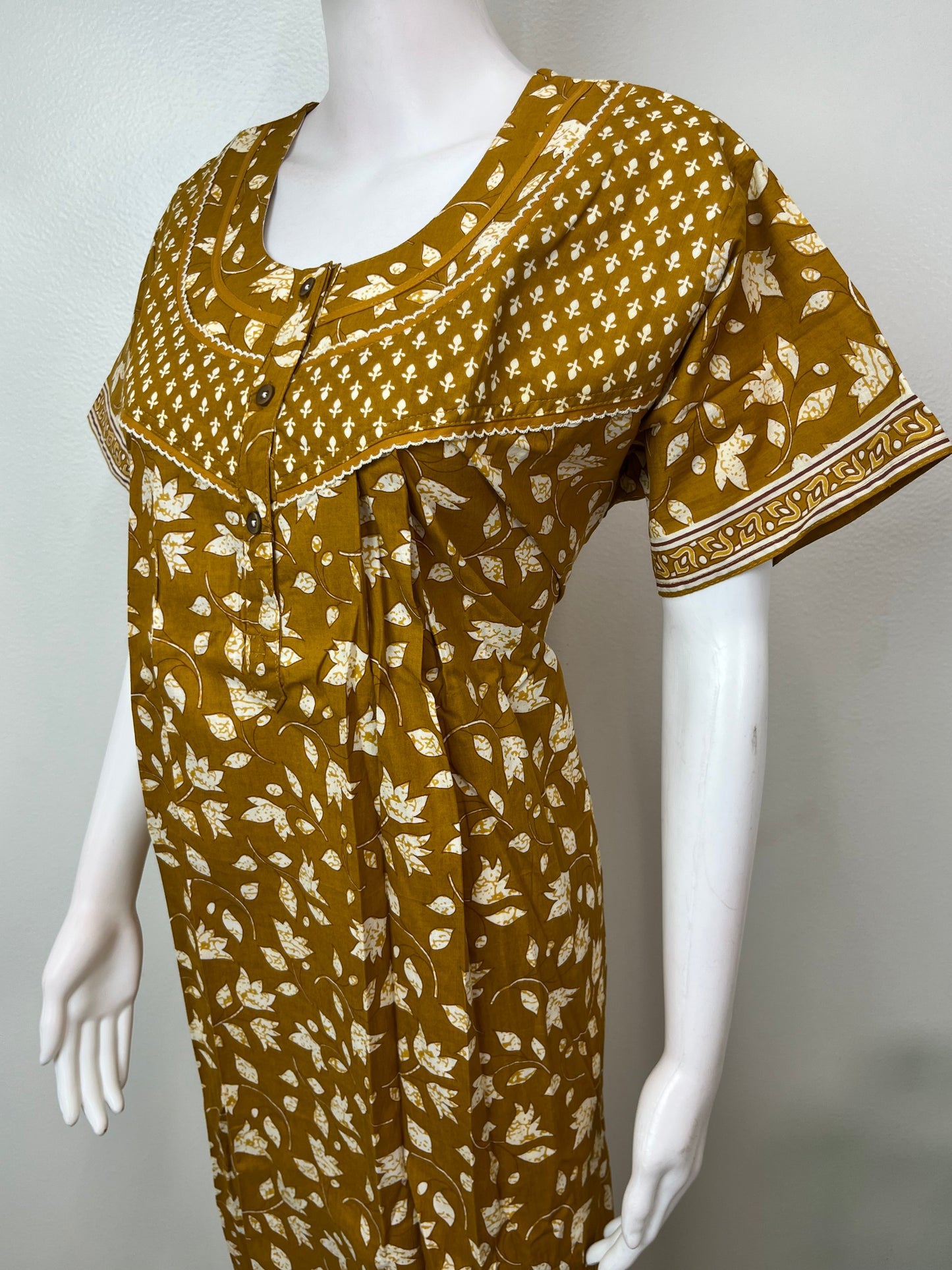 Mustard 100% Cotton Women's Nighty