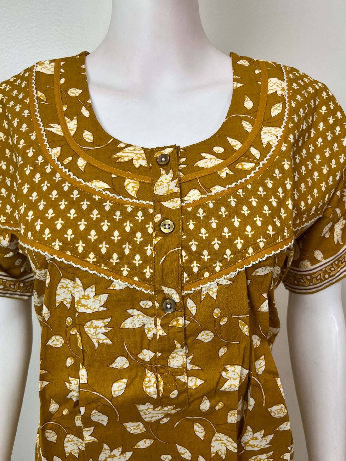 Mustard 100% Cotton Women's Nighty