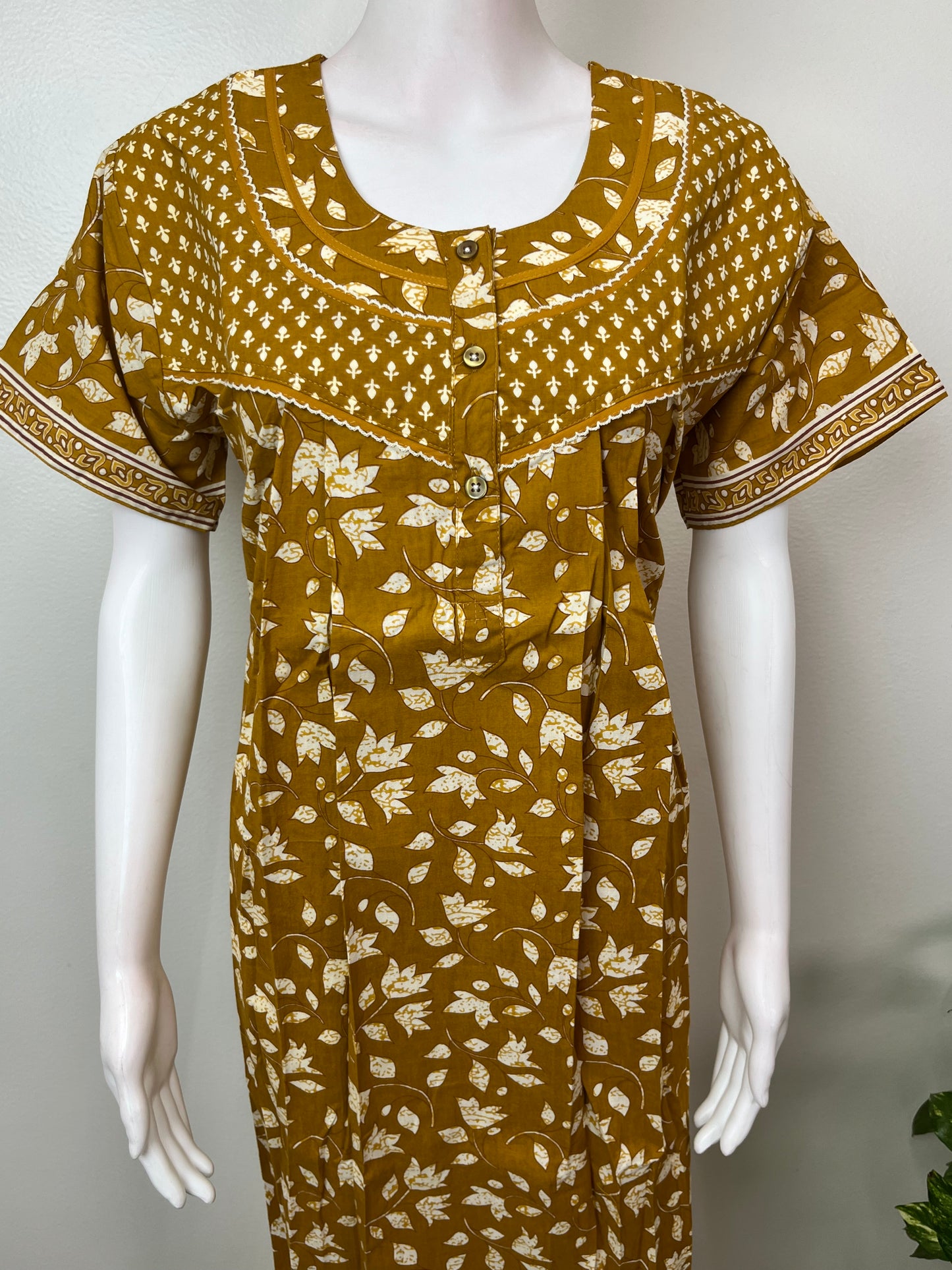 Mustard 100% Cotton Women's Nighty