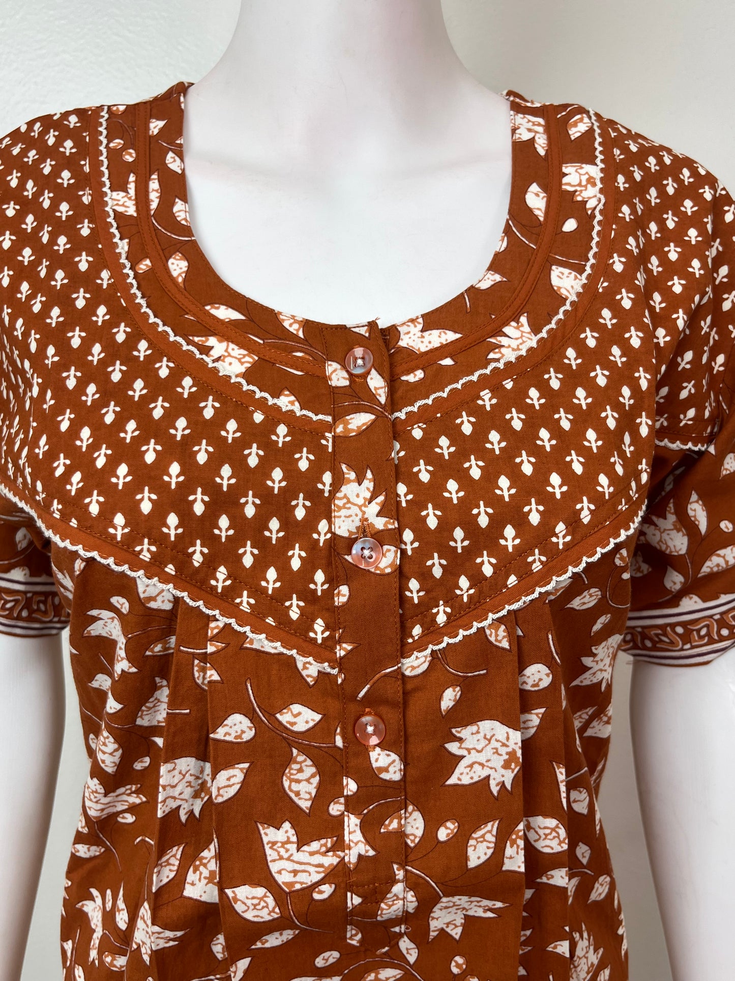 Floral Printed Pure Cotton Nightgown for Women