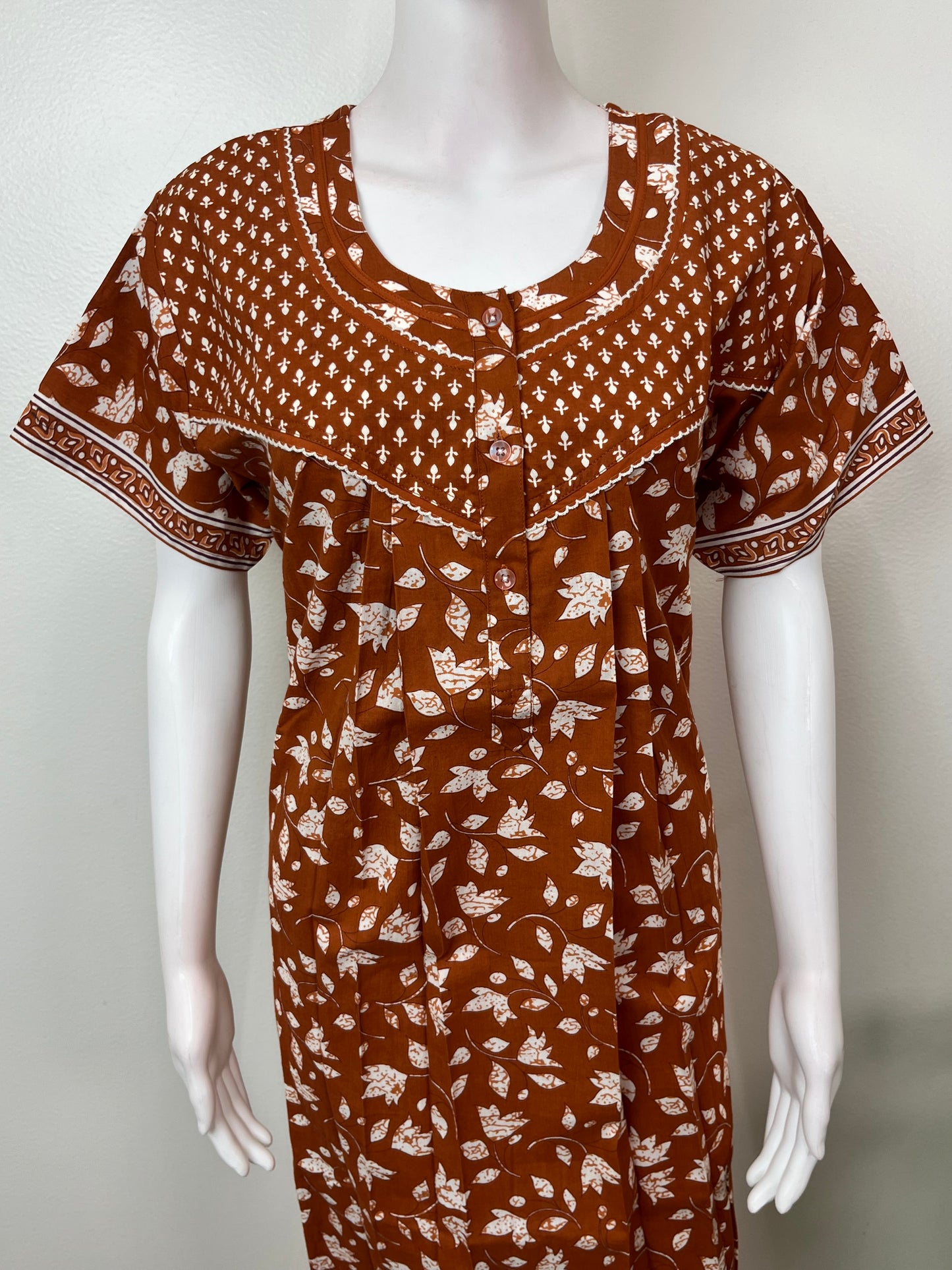 Floral Printed Pure Cotton Nightgown for Women