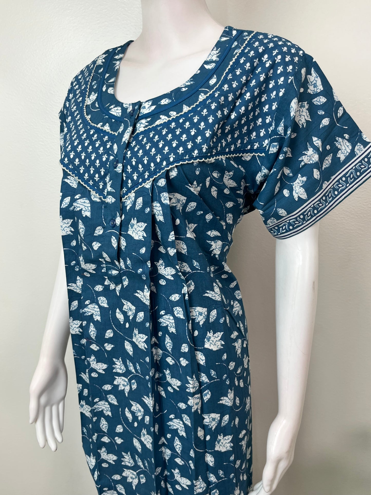 Blue Pure Cotton Soft & Comfortable Nighty