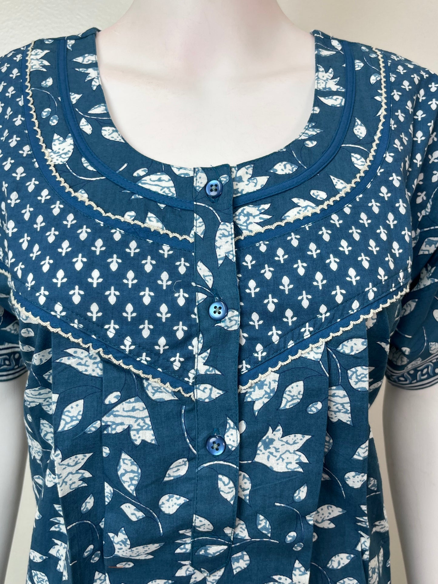 Blue Pure Cotton Soft & Comfortable Nighty