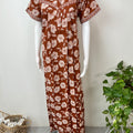 Rust Orange 100% Cotton Nightgown