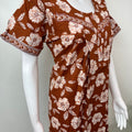Rust Orange 100% Cotton Nightgown