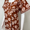 Rust Orange 100% Cotton Nightgown
