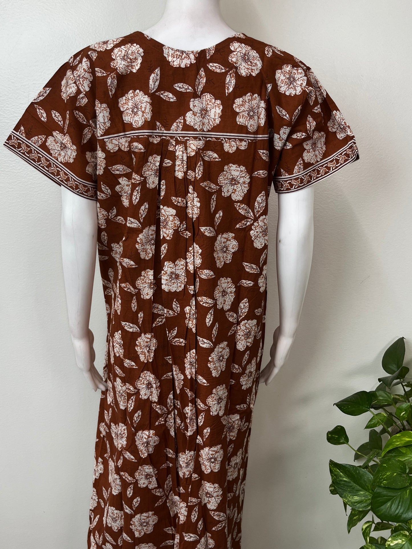 Rust Orange 100% Cotton Nightgown
