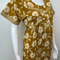 Mustard Pleated Style 100% Cotton Nightgown
