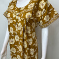 Mustard Pleated Style 100% Cotton Nightgown