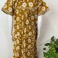 Mustard Pleated Style 100% Cotton Nightgown