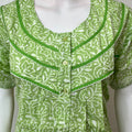 Lime Green Pure Cotton Nightgown for Women