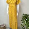 Yellow Pleated Style 100% Cotton Nighty