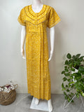 Yellow Pleated Style 100% Cotton Nighty