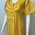 Yellow Pleated Style 100% Cotton Nighty