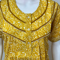 Yellow Pleated Style 100% Cotton Nighty