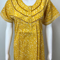 Yellow Pleated Style 100% Cotton Nighty