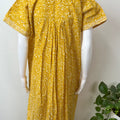 Yellow Pleated Style 100% Cotton Nighty