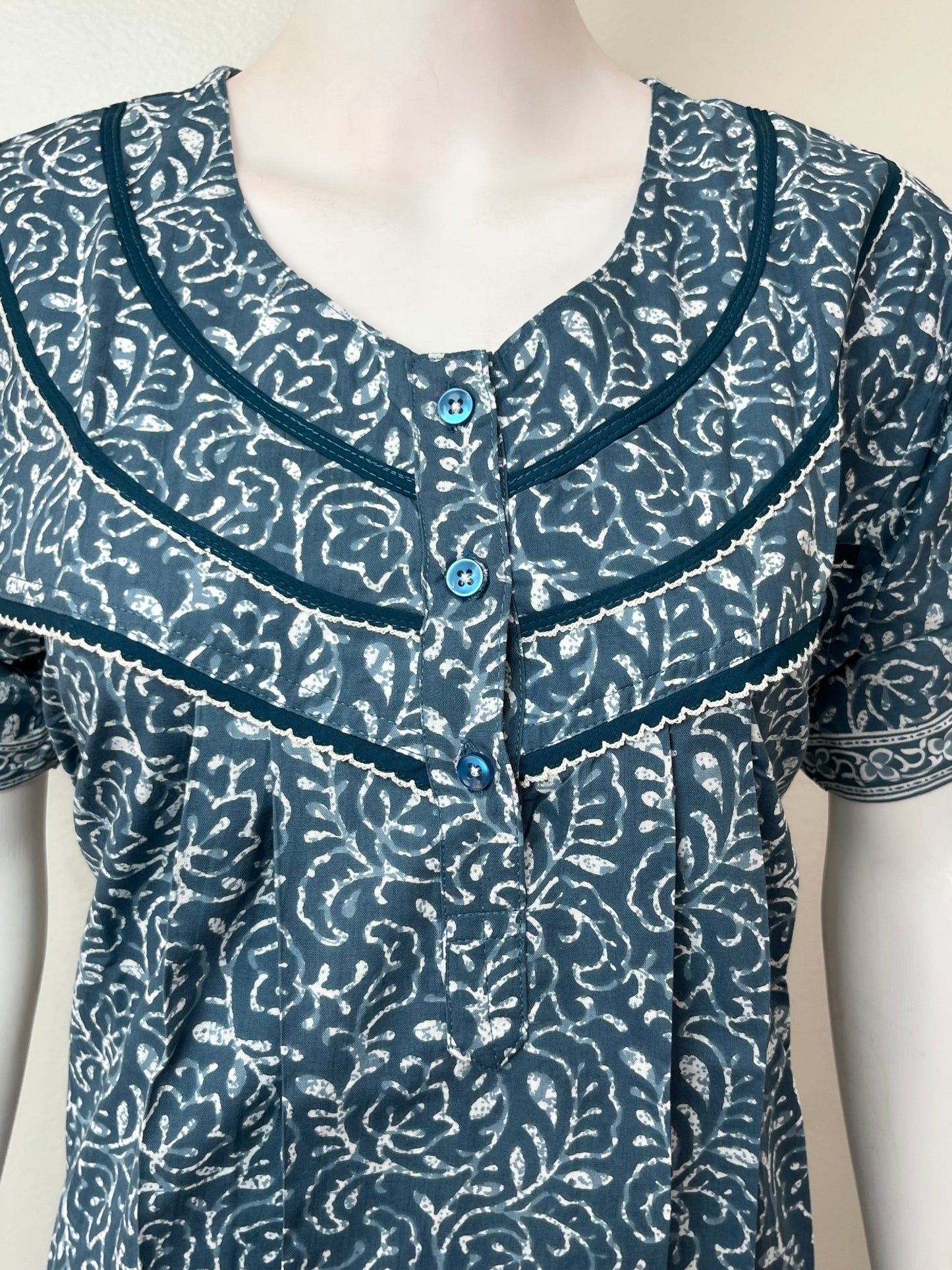 Gray Pure Cotton Nightgown Soft & Comfortable