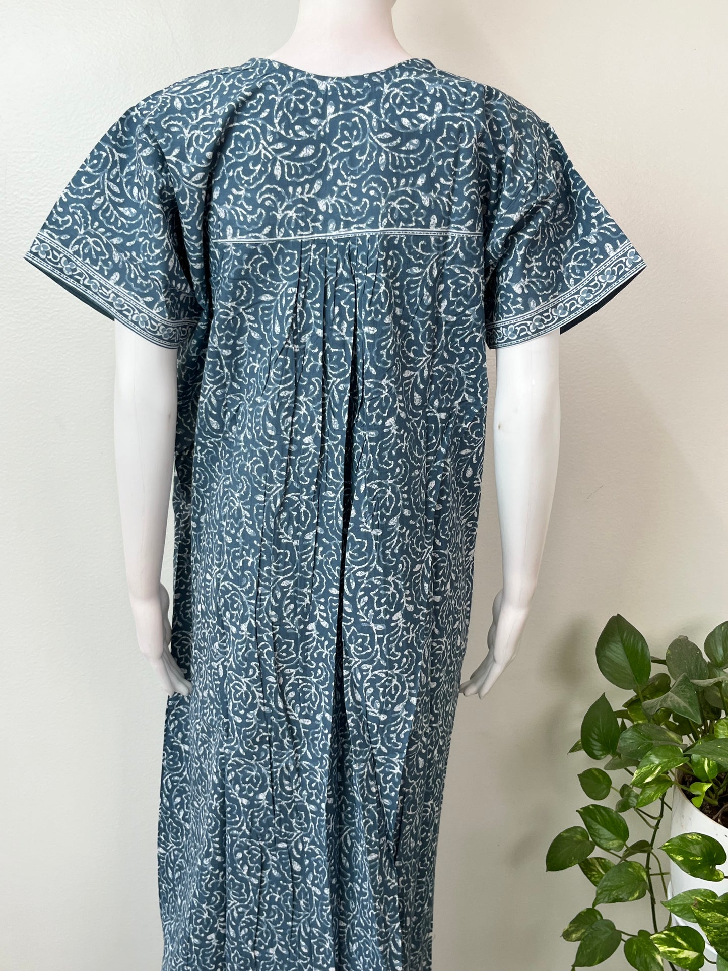 Gray Pure Cotton Nightgown Soft & Comfortable