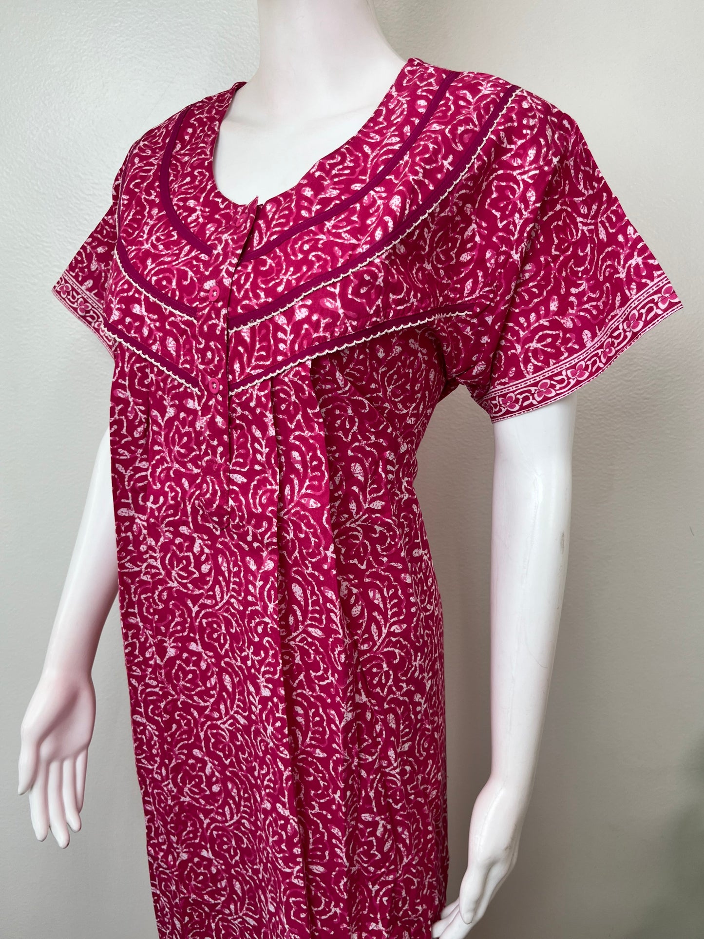 Hot Pink 100% Cotton Nightgown