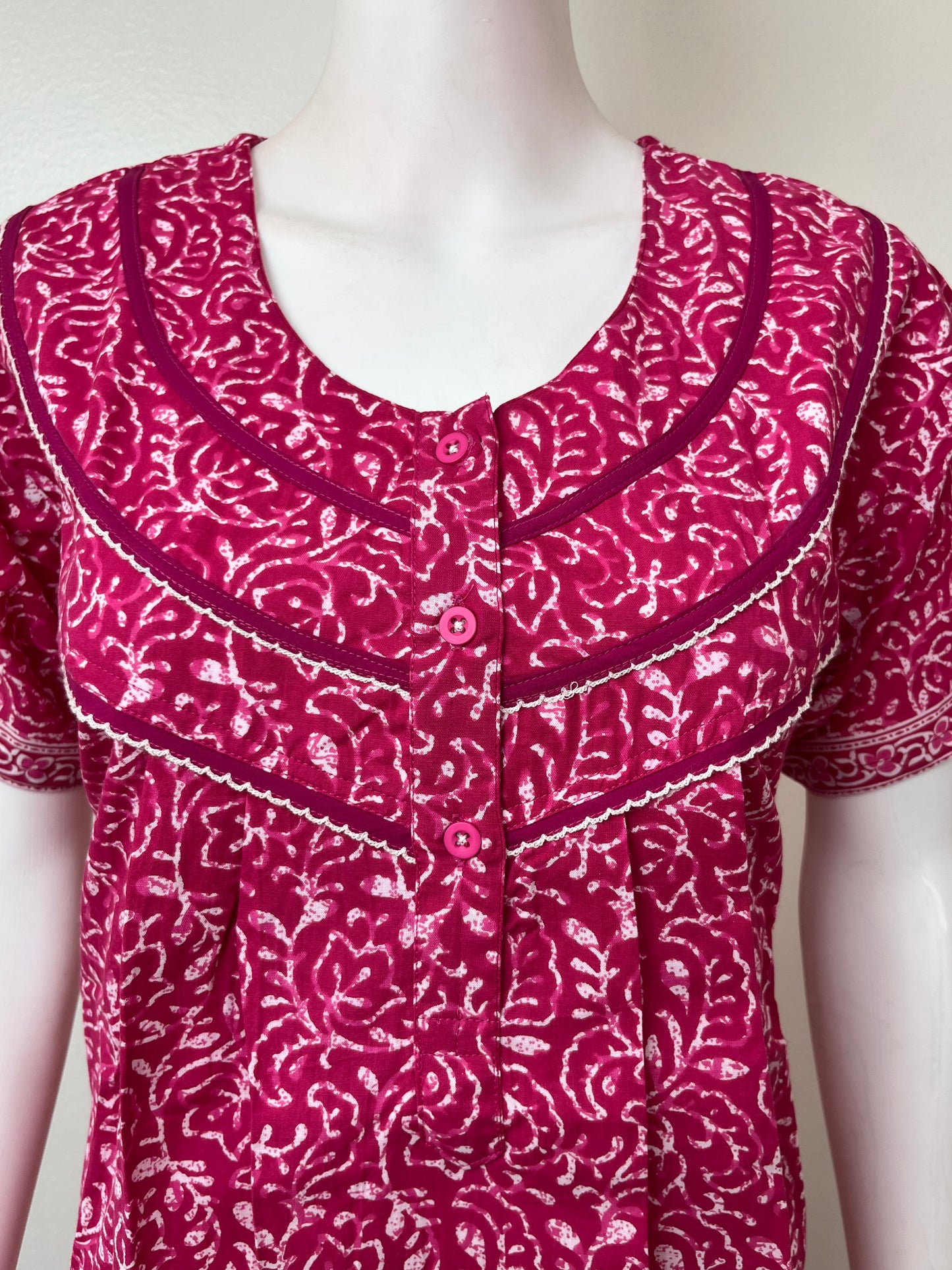 Hot Pink 100% Cotton Nightgown