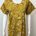 Mustard Pleated Style 100% Cotton Nighty
