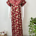 Maroon 100% Cotton Nighty Elegant & Breathable