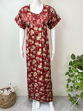 Maroon 100% Cotton Nighty Elegant & Breathable