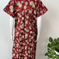 Maroon 100% Cotton Nighty Elegant & Breathable