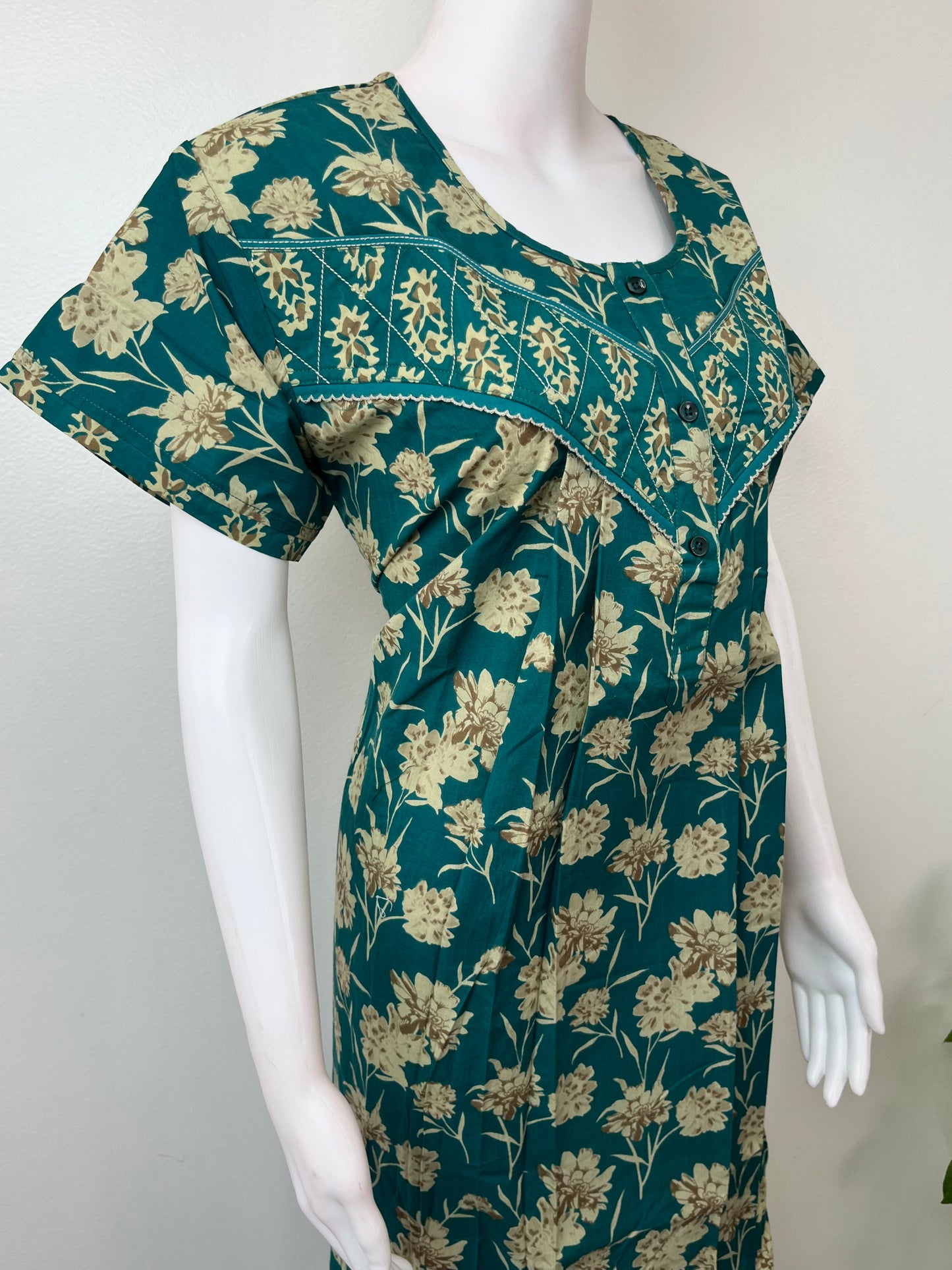 Forest Green Pure Cotton Nightgown