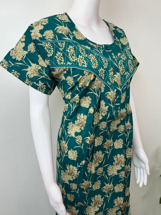 Forest Green Pure Cotton Nightgown