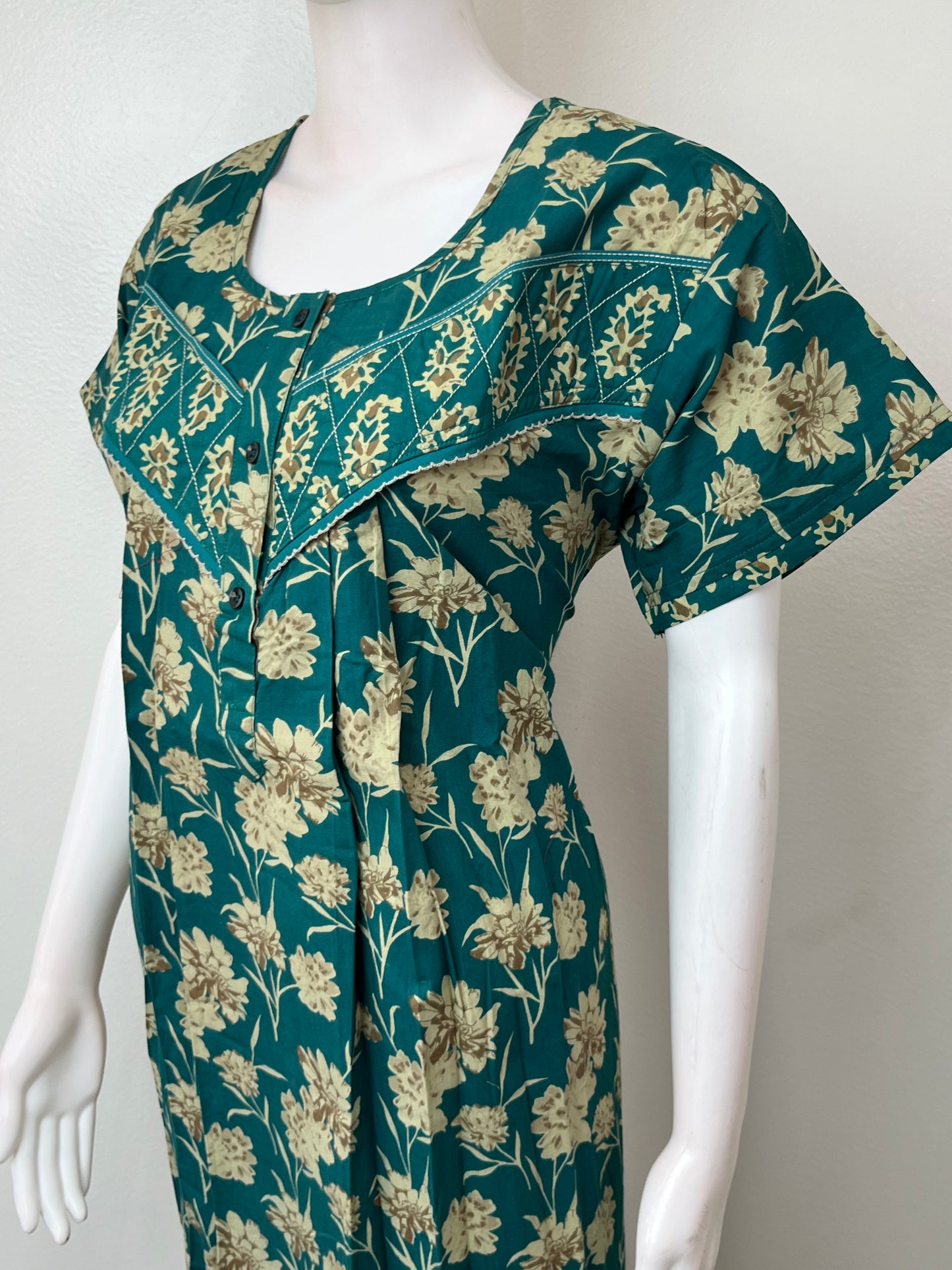 Forest Green Pure Cotton Nightgown