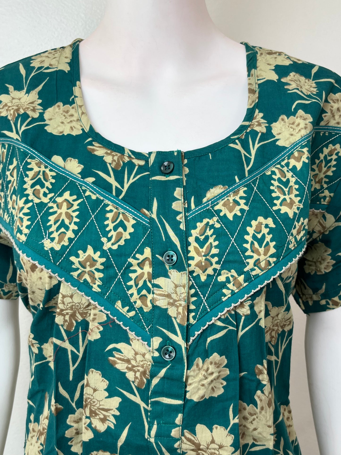 Forest Green Pure Cotton Nightgown