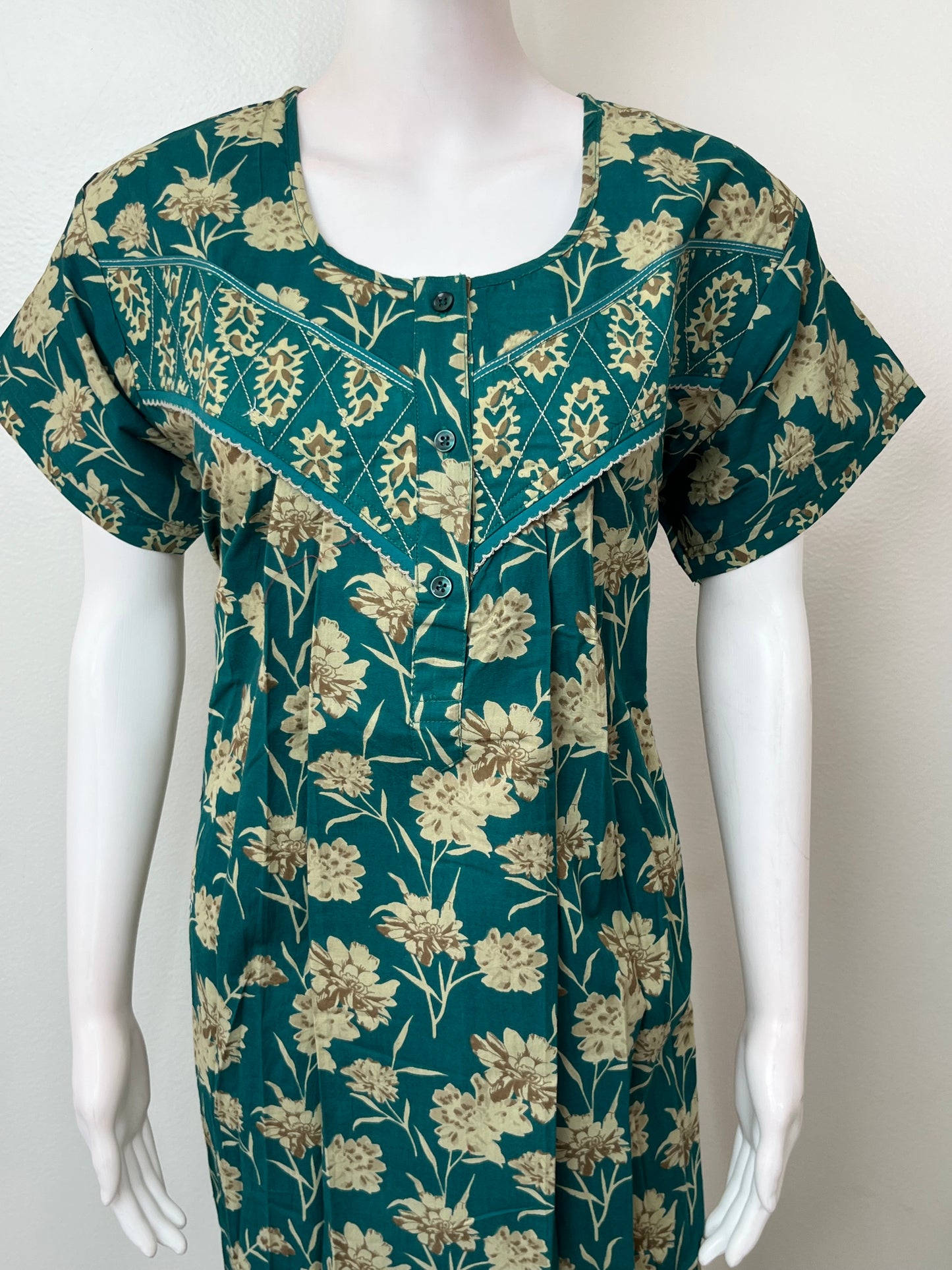 Forest Green Pure Cotton Nightgown