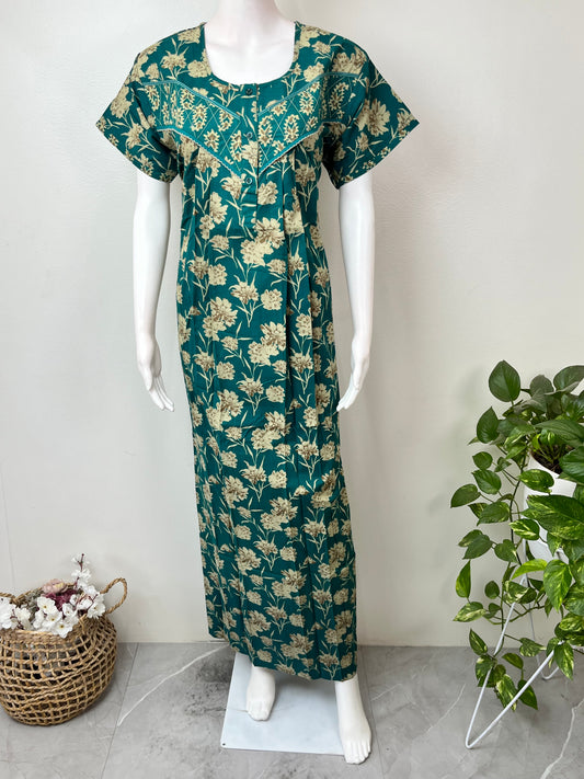 Forest Green Pure Cotton Nightgown
