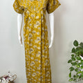 Mustard Pleated Style 100% Cotton Nighty