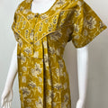 Mustard Pleated Style 100% Cotton Nighty