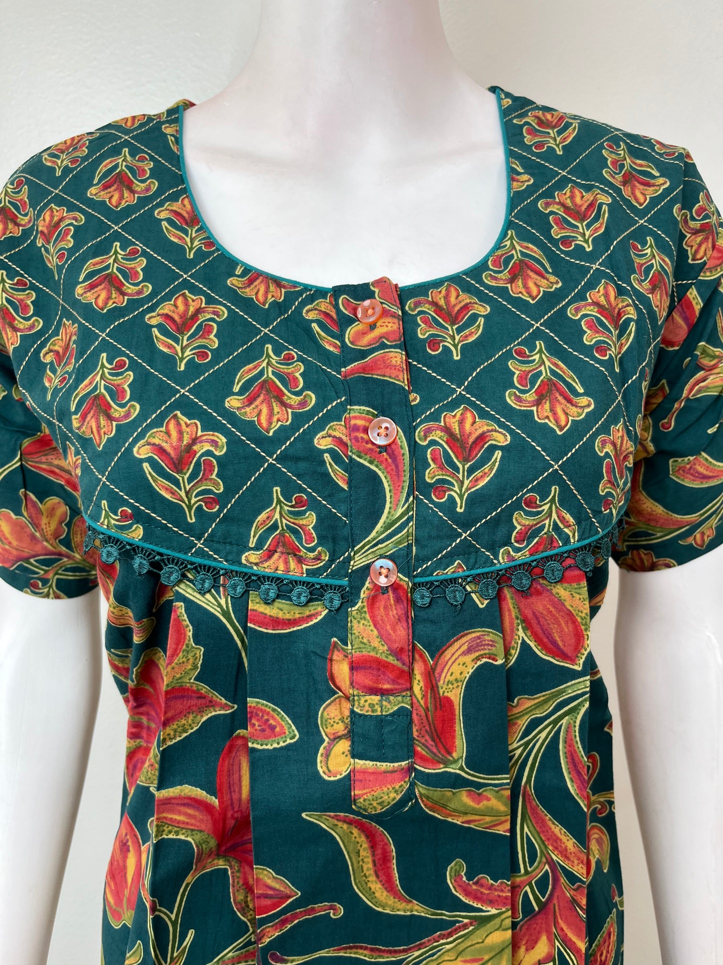 Basil Green Pure Cotton Nighty