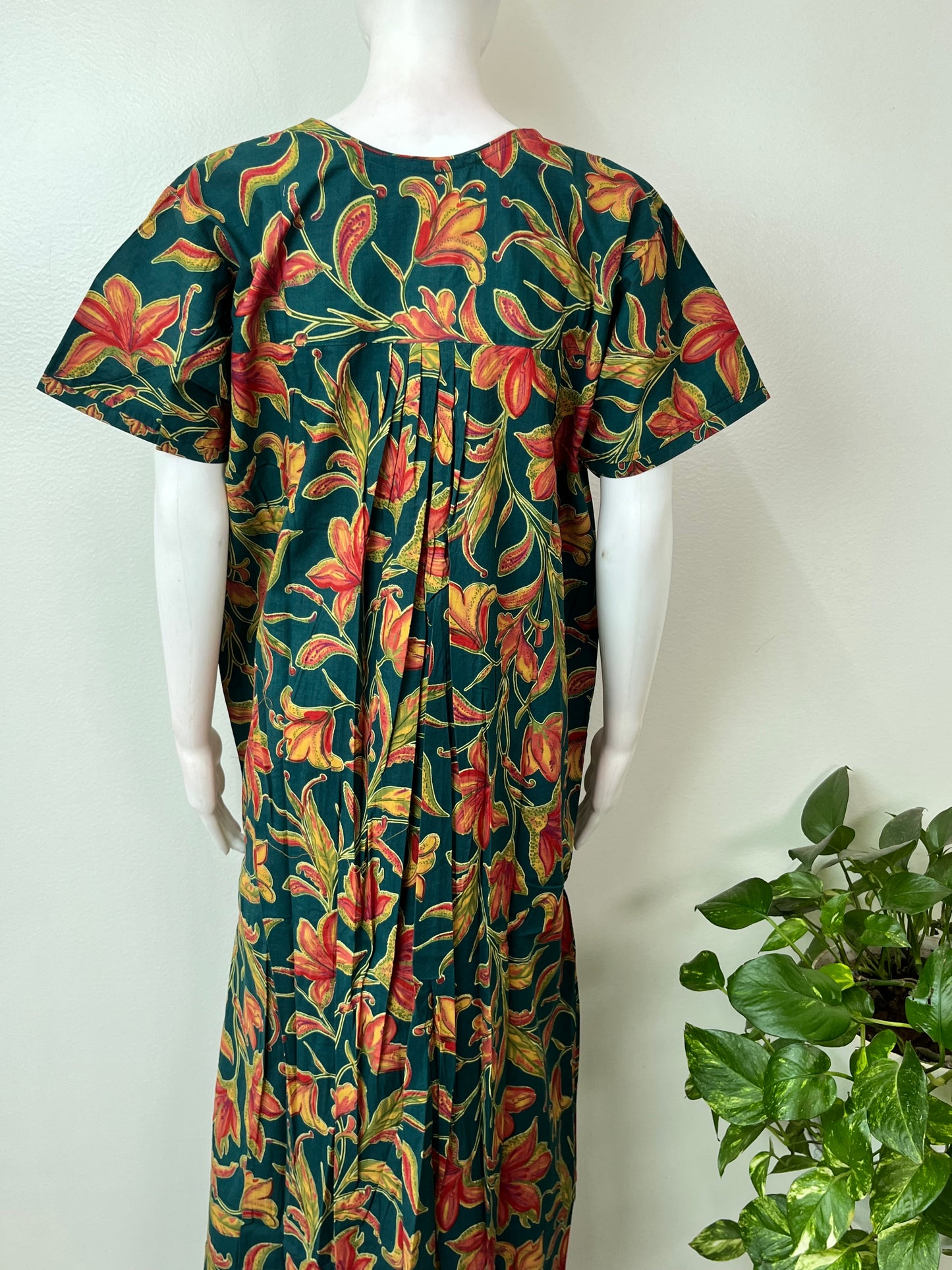 Basil Green Pure Cotton Nighty