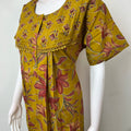 Mustard Floral Printed 100% Cotton Nightgown