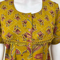 Mustard Floral Printed 100% Cotton Nightgown