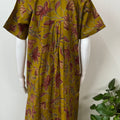 Mustard Floral Printed 100% Cotton Nightgown