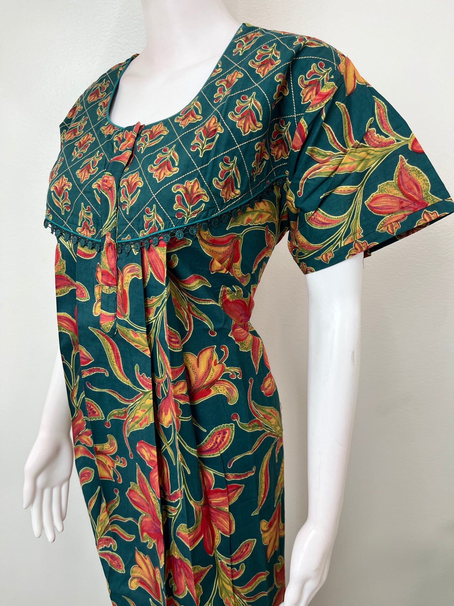 Basil Green Pure Cotton Nighty