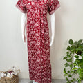 Red Pleated Style 100% Cotton Nighty