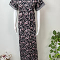 Black Elegant & Breathable Pure Cotton Nightgown