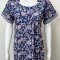 Royal Blue Floral Pure Cotton Nightgown