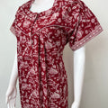 Red Pleated Style 100% Cotton Nighty