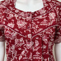 Red Pleated Style 100% Cotton Nighty