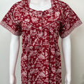 Red Pleated Style 100% Cotton Nighty
